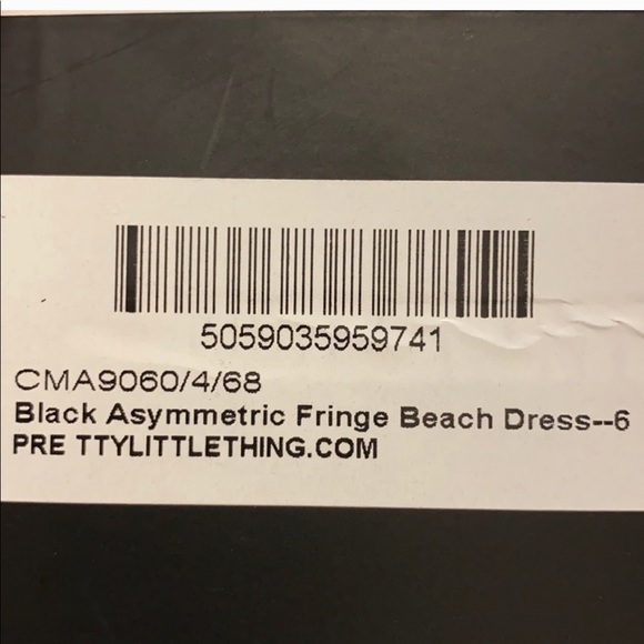 Black Asymmetric Fringe Beach Dress - Picture 10 of 13